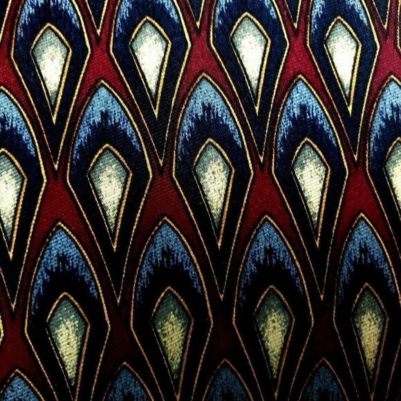 JZ Richards‎ Parisian Silk Tie Dark Red Geometric W - Picture 2 of 7